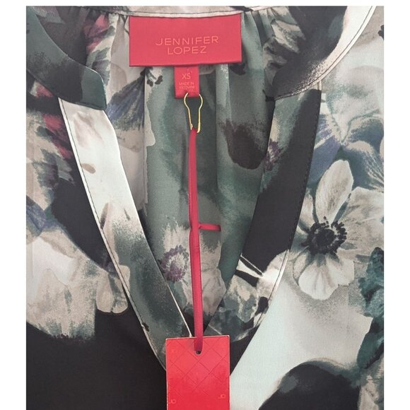 Jennifer Lopez Floral Chiffon Blouse 🌸 Size XS (Runs Large) – NWT - Picture 4 of 4